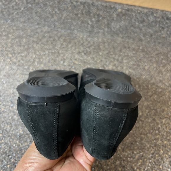 ECCO Black Textured Leather Flat Womens EU 38 US 7.5 Slip On Comfort Casual Shoe - Picture 7 of 9